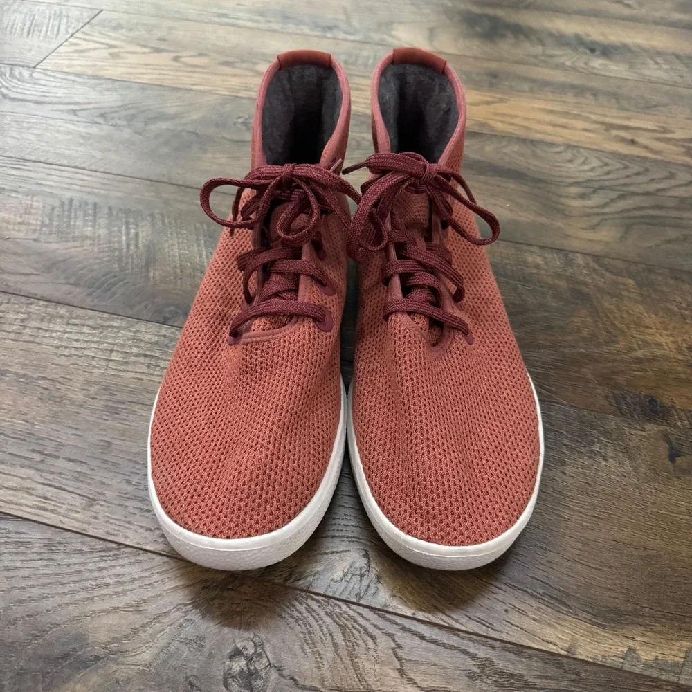 Allbirds Tree Toppers Mens 13 Rust Terracotta High Top Sneakers Knit Gorpcore